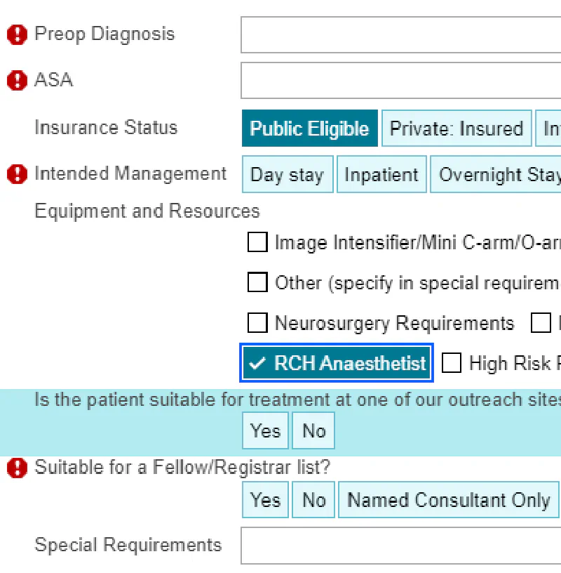 RCH anaesthetist resource